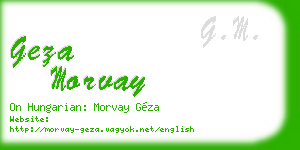 geza morvay business card